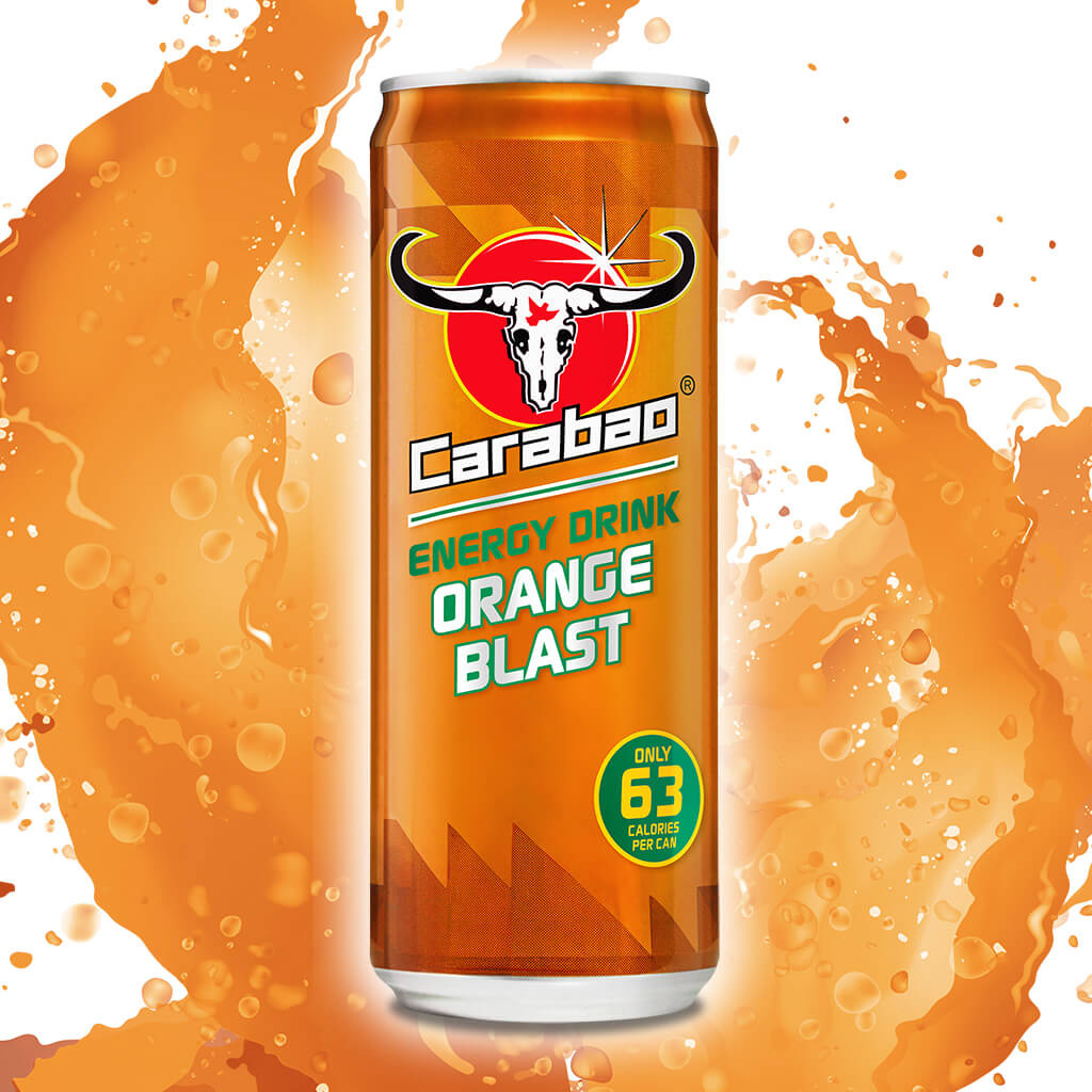 Carabao Energy Drink Orange Blast 330ml Cans Free UK Delivery