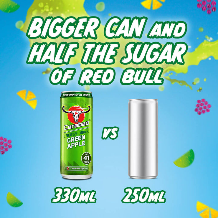 Carabao Energy Drink Green Apple (36 x 330ml Can)