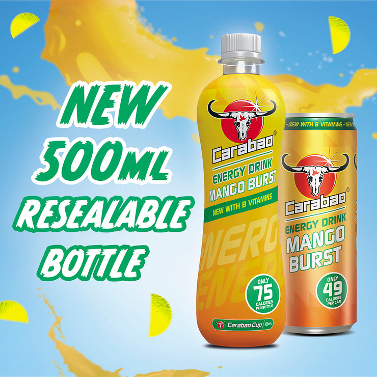 Carabao Sport & Energy Drink Orange/Mango Burst Combo Pack (24 x 500ml Bottle)