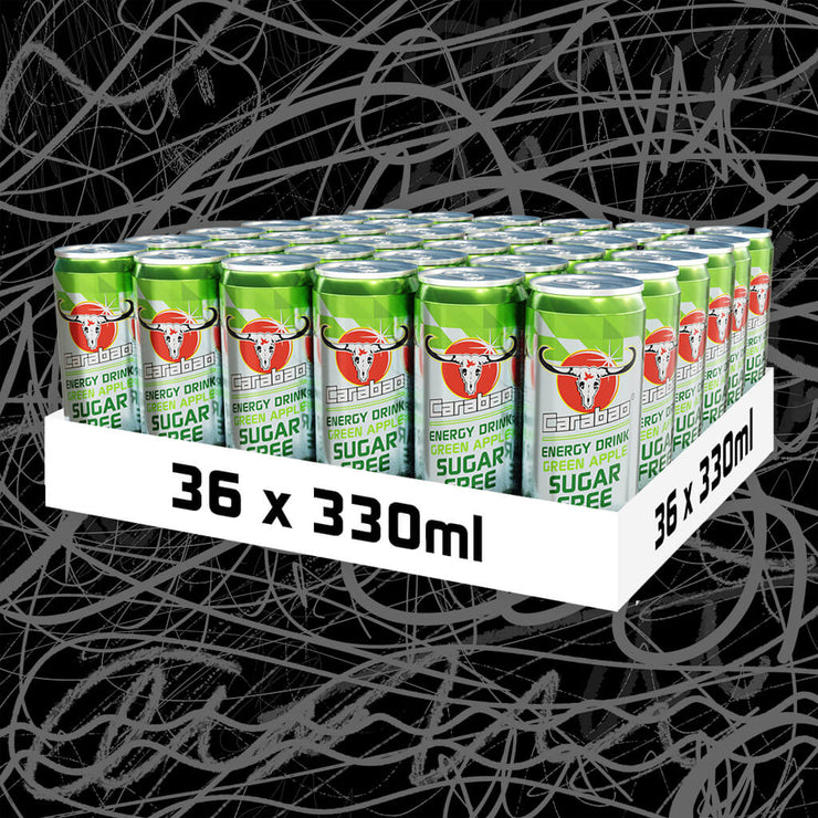 Carabao Energy Drink Green Apple Sugar Free (36 x 330ml Can)