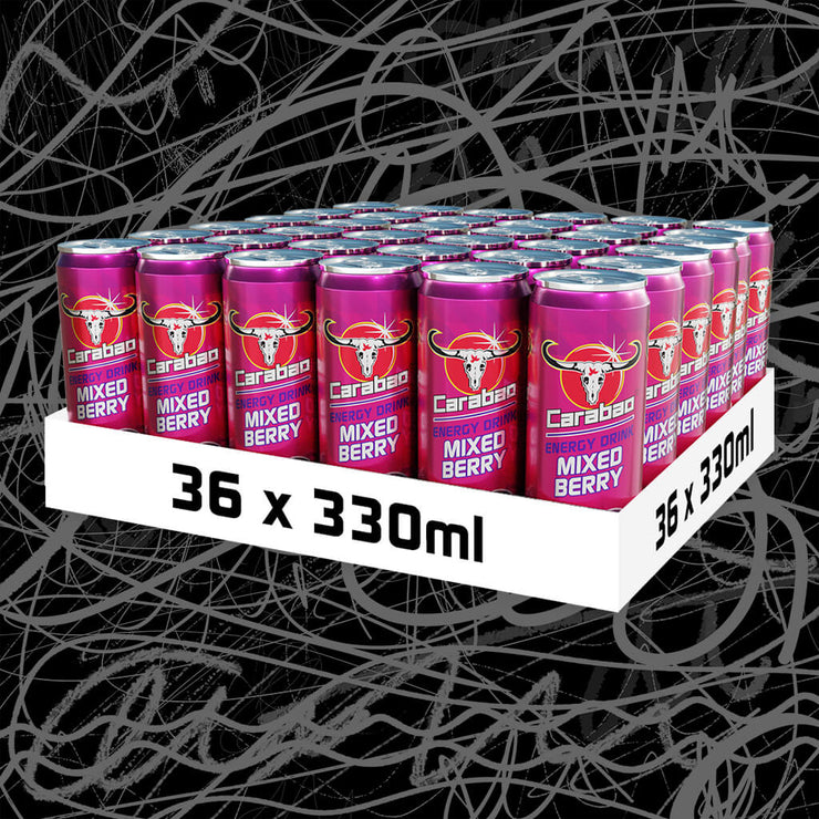 Carabao Energy Drink Mixed Berry (36 x 330ml Can Pack)