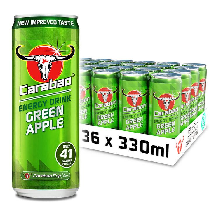 Carabao Energy Drink Green Apple (36 x 330ml Can)